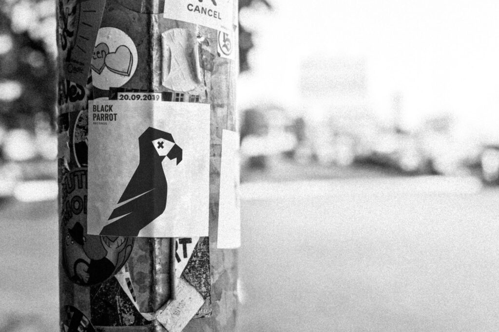 black parrot records viergestalten dornbirn sticker